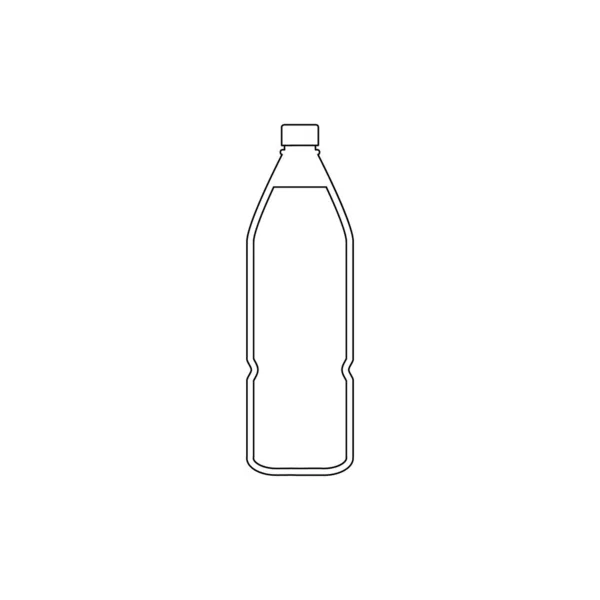 Plastic Bottle Line Icon Vector Illustration Linear Bottle Isolated White — Stock Vector