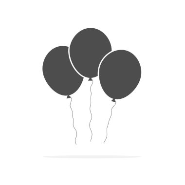 Balon simgesi seti. Beyaz arka planda izole edilmiş şenlikli balon koleksiyonu