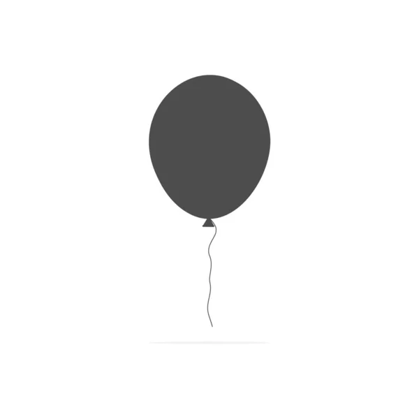 Balloon Black Icon Festive Balloon Illustration Isolated White Background — Stock Vector