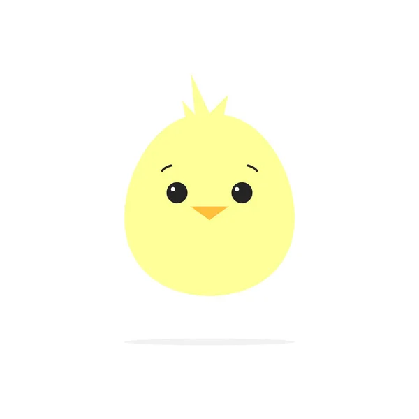 Kükenkopf Flach Ikone Animal Cute Chick Face Vektor Illustration Isoliert — Stockvektor