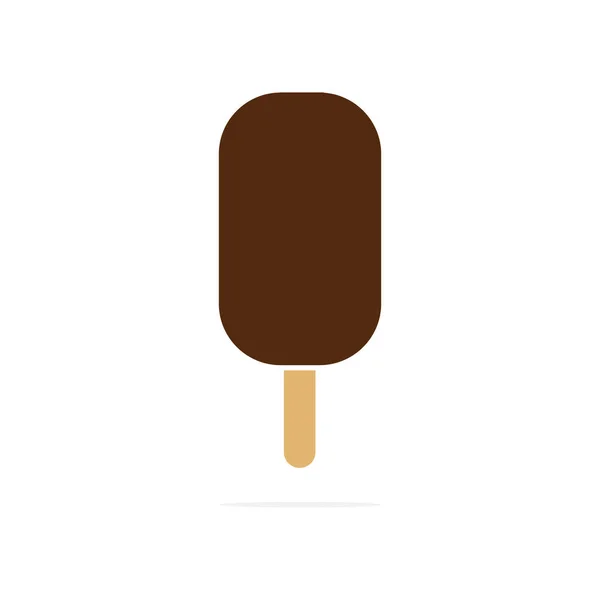 アイスクリームチョコレートのアイコン 白い背景に隔離されたベクトル甘い食べ物のシンボル — ストックベクタ