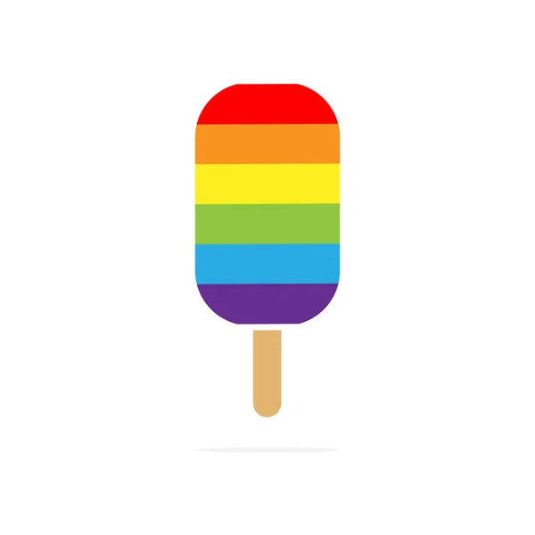 Icono Del Helado Del Arco Iris Símbolo Hielo Ilustración Vectores — Archivo Imágenes Vectoriales