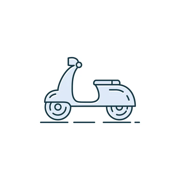 Moped Płaska Ikona Linii Symbol Liniowy Skutera Ilustracja Wektora Izolowana — Wektor stockowy