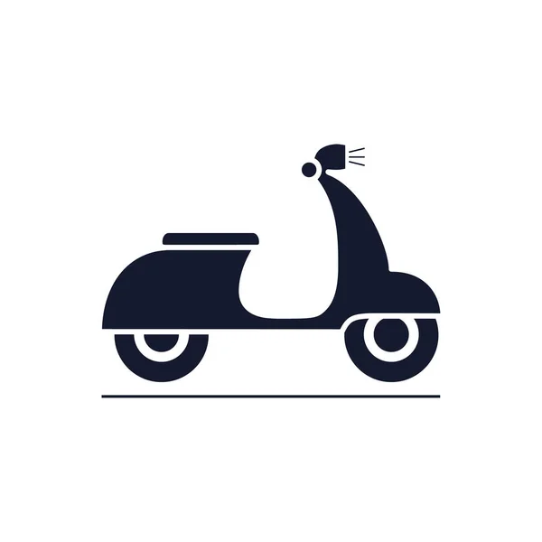 Moped Black Icon Scooter Outline Symbol Vector Illustration Isolated White — Stock Vector