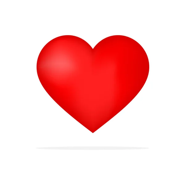 Kırmızı Kalp Ikonu Beyaz Arkaplanda Izole Edilmiş Aşk Sembolü Çizimi — Stok Vektör