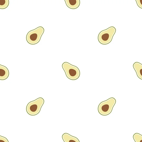Seamless Pattern Avocado Illustration Vector Cartoon Avocado Fruit Isolated White — Stock Vector