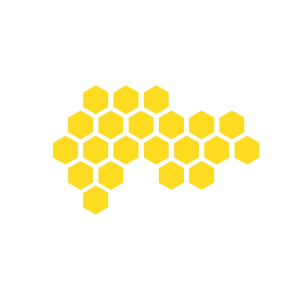 蜂窝黄色图标集 白色背景下分离的甜食载体 — 图库矢量图片
