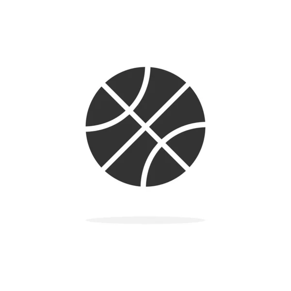 Icono Negro Pelota Baloncesto Esquema Deportivo Pelota Aislada Fondo Blanco — Vector de stock