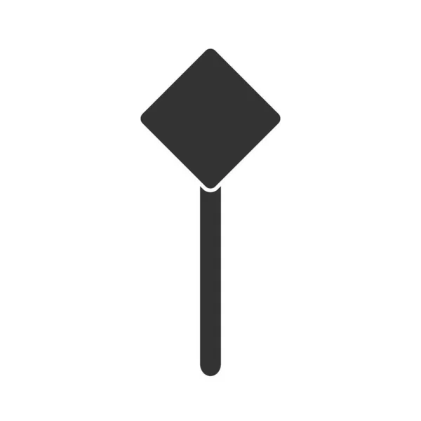 Дорожній Знак Чорна Піктограма Символ Контуру Вивіски Ізольовано Білому Тлі — стоковий вектор