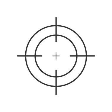 Hedef hedef simgesi. Nişan al, nişancı nişan imleci hedefi hedefi. Vektör beyazda izole edildi