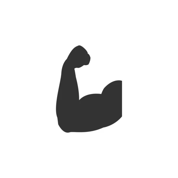 Armsilhouette Der Turnhalle Macht Hand Schwarzes Symbol Bodybuilder Muskel Armkontur — Stockvektor