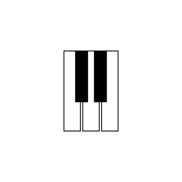 Icono Teclado Piano Música Símbolo Negro Ilustración Vectorial Aislada Blanco — Vector de stock