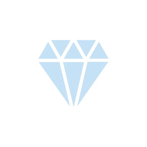 Блакитний Діамант Значок Ювелірні Вироби Дорогий Символ Ізольовані Білому Тлі — стоковий вектор