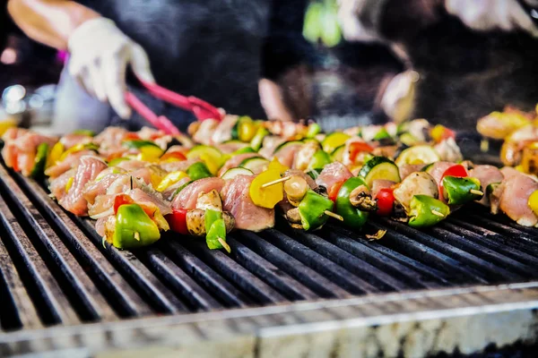 Close Hands Chef Preparing Food Kitchen Restaurant Cooking Concept — Stock Photo, Image