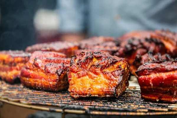 Fresh Delicious Grilled Meat Grilling Steak Bbq Close View Grilling — Stock Photo, Image