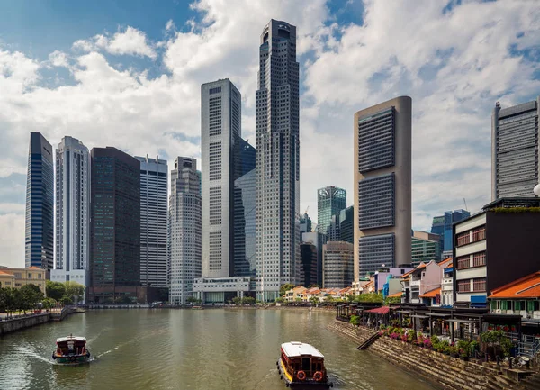 Singapore City Boat Travel River — Stock Photo, Image