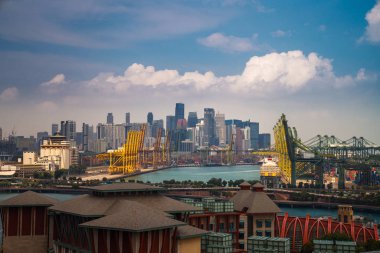  Singapur şehir arka plan, bu fotoğraf ile Singapur liman lojistik, teslimat, bağlantı noktası ve taşıma için kullanabilirsiniz iş.