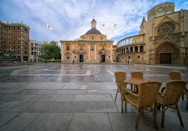 Valencia Square Soain Platz Für Reisen Und Trinken Einen Kaffee — Stockfoto