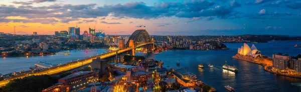 Panorama Sydney Harbour Most Sydney City Nový Jižní Wales Austrálie — Stock fotografie