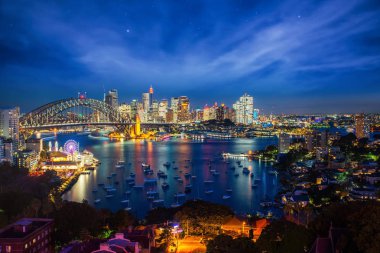 Panorama of Sydney harbour and bridge in Sydney city, New south wales, Australia clipart