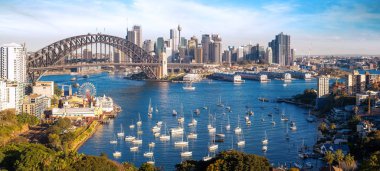 Sydney şehir, cityscape New South Wales, Avustralya hotal çatı üstünden Sydney bakış Panoraması