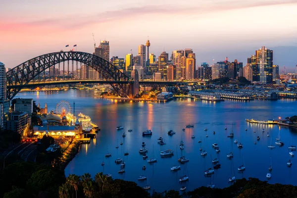 Panorama Sydney Harbour Bridge Sydney City New South Wales Australia — Stock Photo, Image