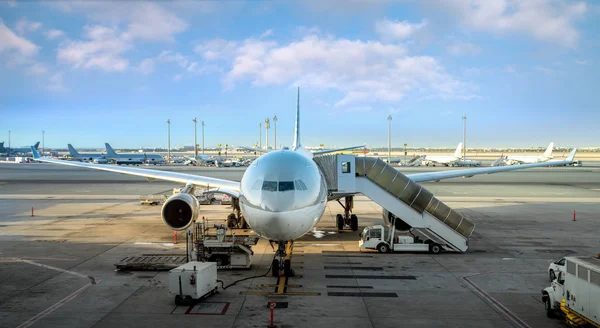 Airplane Doha Airport Doha City Qatar — Stock Photo, Image