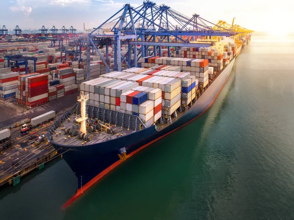 Containerhafen Und Containerschifftransport Logistikdrehscheibe Singapur — Stockfoto