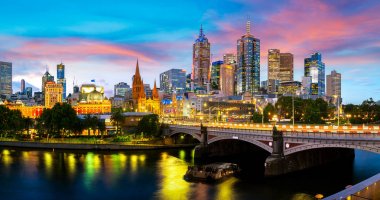 Melbourne şehrinin panorama görünümü 