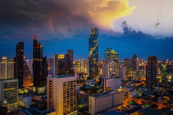 Bangkok Tan Otelin Çatısına Bakan Bardan Ikiz Kuleden Tayland Bakan — Stok fotoğraf