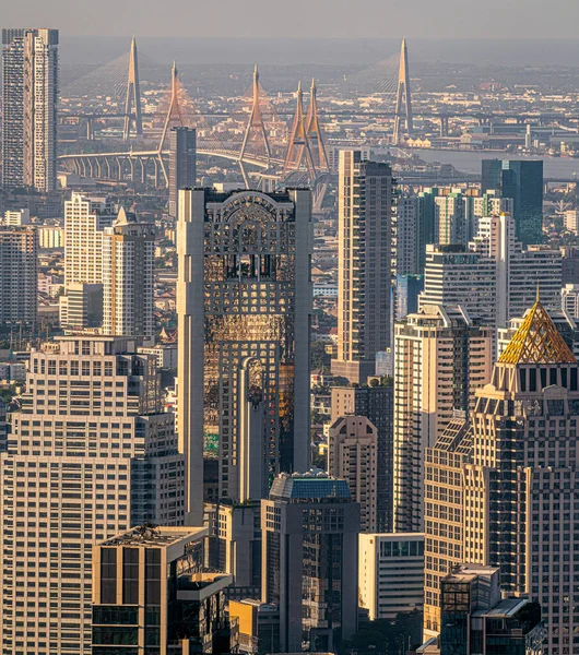 Bangkok City View Roof Top Hotel Building High Building Modern — Stock Photo, Image