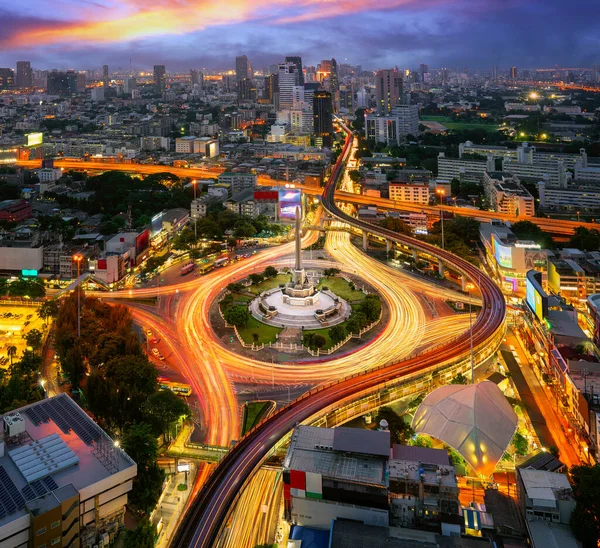 Victory Monument Thailand Bangkok City Sunset Building Background View Point — Stock Photo, Image