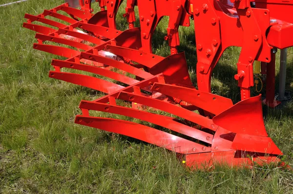 Modern agricultural machinery exhibited at the agricultural exhibition — Stock Photo, Image