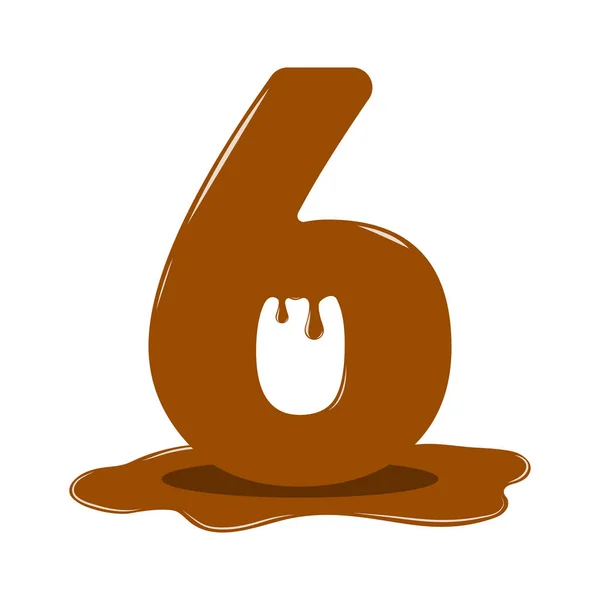 Schokoladenfigur sechs. Vektor-Schokoladenfiguren. Leckere Schokoladenfiguren. — Stockvektor