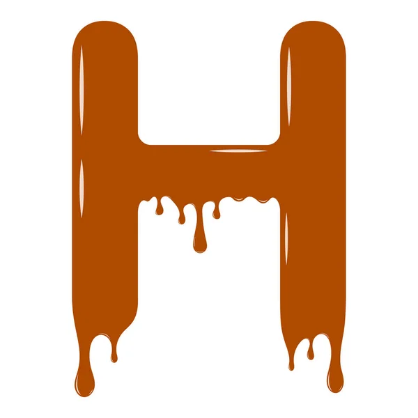 Alphabet chocolat. Lettre chocolat - H . — Image vectorielle