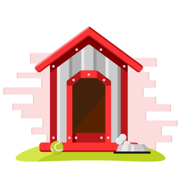 Casa del perro. Imagen vectorial de una cabina de metal . — Vector de stock