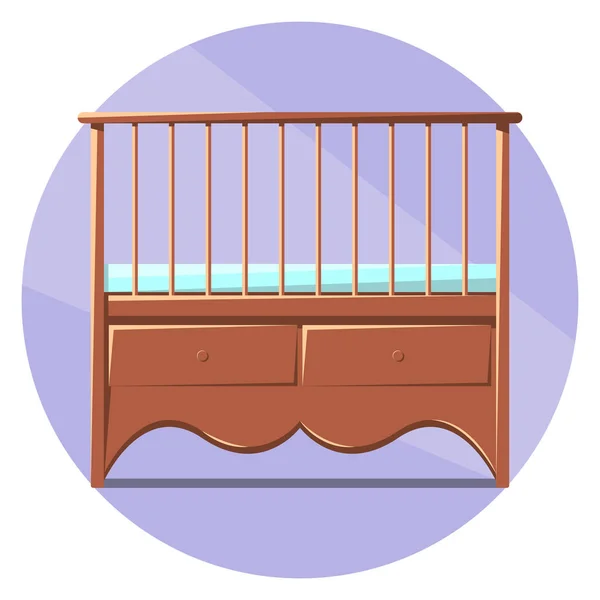 Vector image of baby crib. — Stock Vector