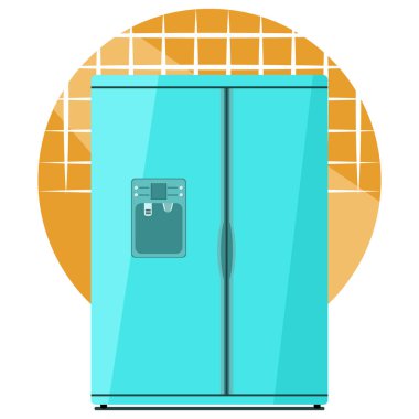 İki kapılı buzdolabının vektör tasarımı.