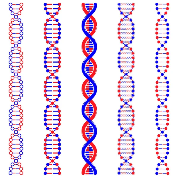 DNA. Signo genético, elementos e ícones coleção . — Vetor de Stock