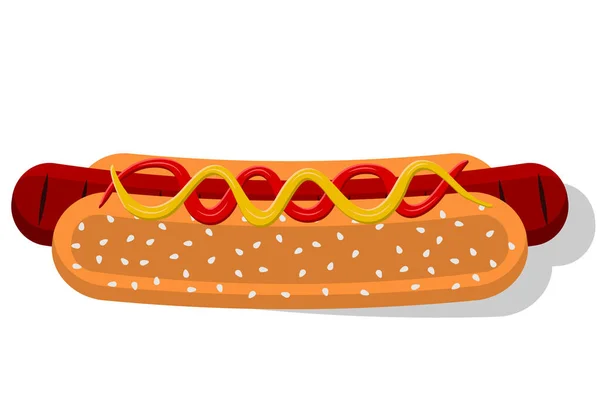 Imágenes vectoriales Hot Dog. Ilustración de una comida rápida — Archivo Imágenes Vectoriales