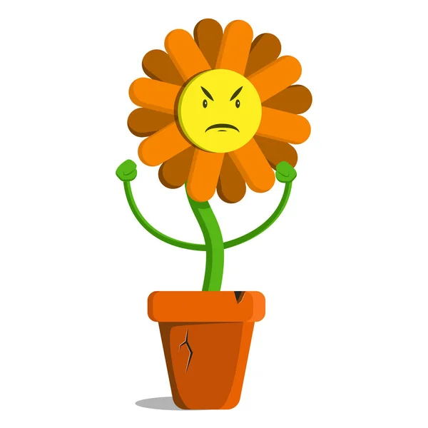 Illustration vectorielle d'une fleur maléfique dans un dessin animé . — Image vectorielle