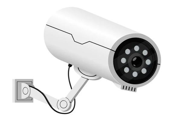 Câmara de segurança. Nova tecnologia discreta futurista com microfone cinza para vigilância por vídeo de propriedade. — Vetor de Stock