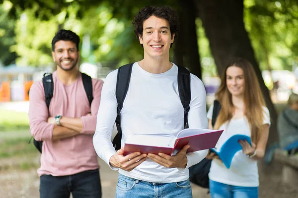 Happy Students Outdoor Smiling — Stock Photo, Image