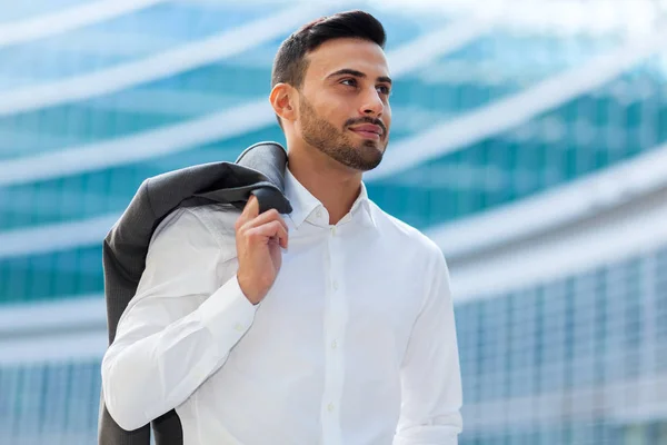 Hombre Negocios Guapo Aire Libre Ciudad —  Fotos de Stock