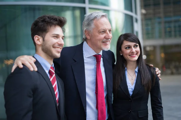 Grupo Empresários Felizes Sorrindo — Fotografia de Stock