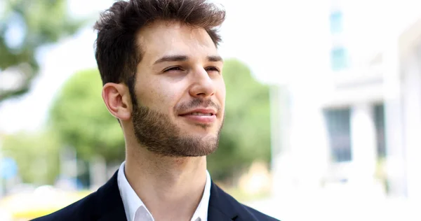 Jovem Homem Negócios Bonito Livre — Fotografia de Stock