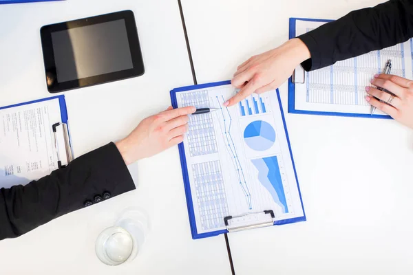 Top View Business People Doing Financial Analysis — Stock Photo, Image