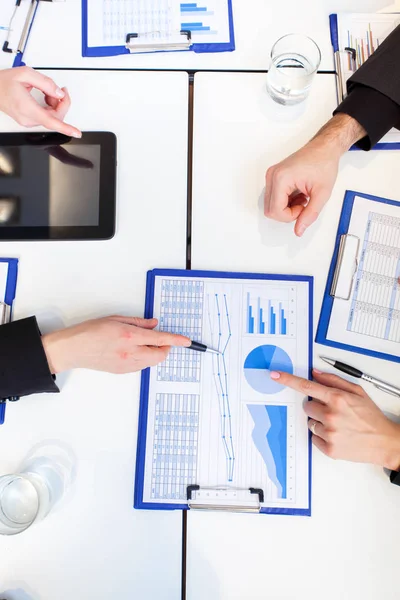 Top View Business People Doing Financial Analysis — Stock Photo, Image