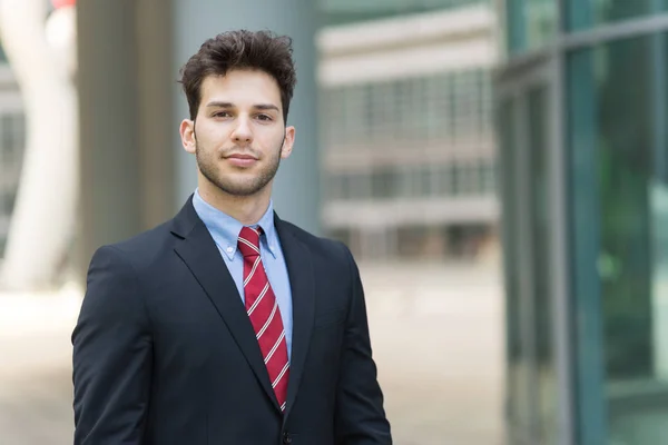 Retrato Hombre Negocios Guapo Entorno Empresarial —  Fotos de Stock