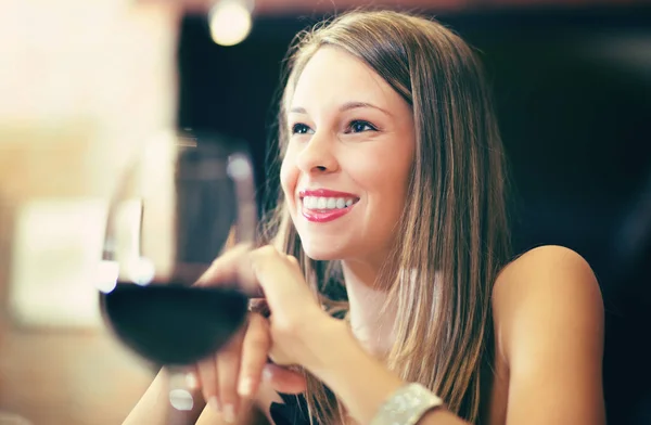 Woman Having Dinner Restaurant Royalty Free Stock Photos